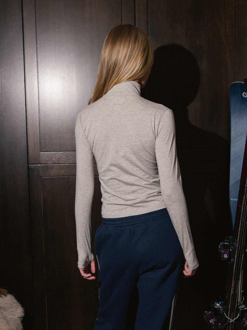 Turtleneck Long Sleeve Shirt - Grey