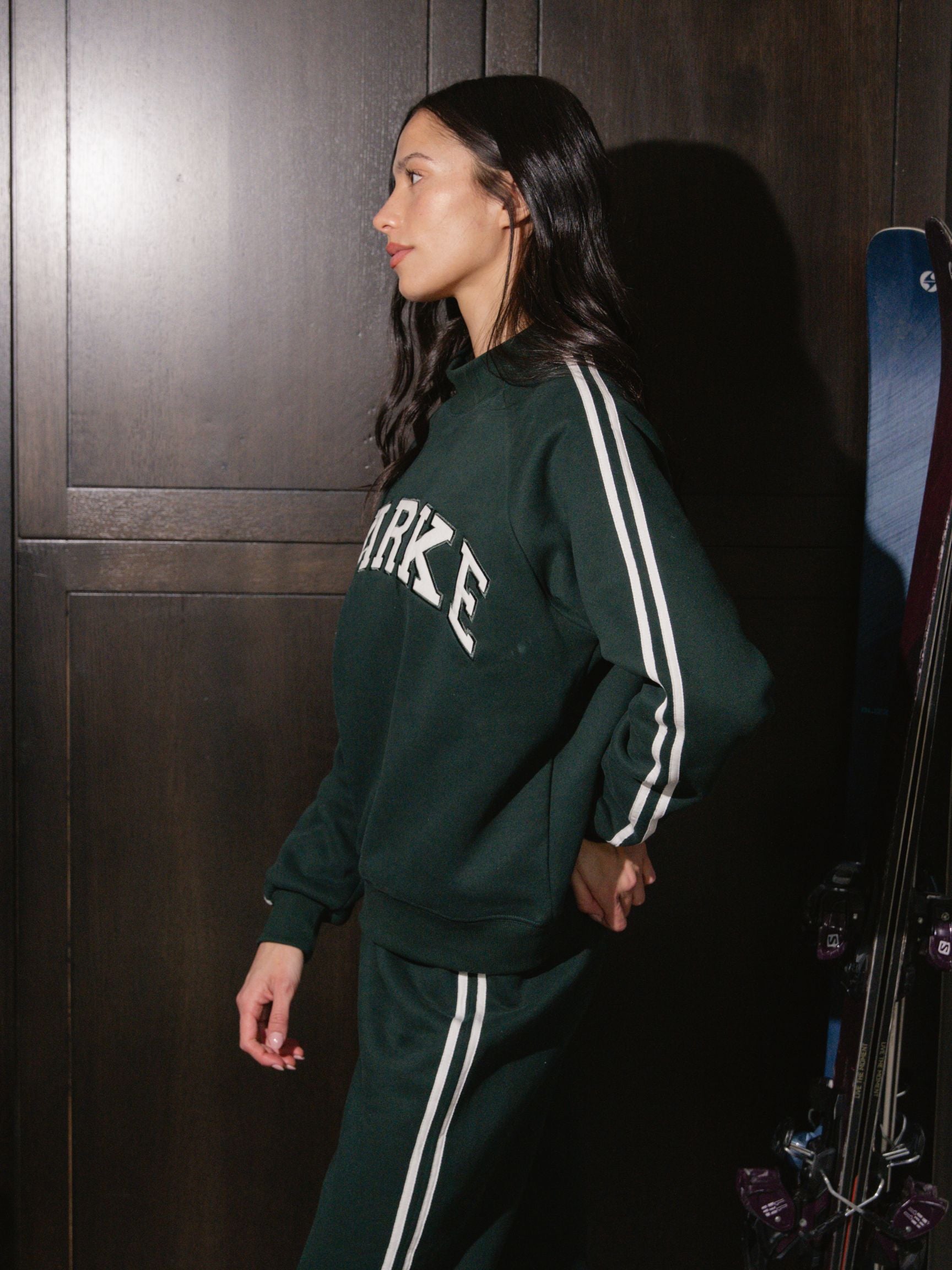 Sport Stripe Mockneck - Forest