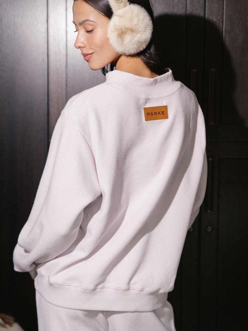 Waffle Mockneck Pullover - Lilac