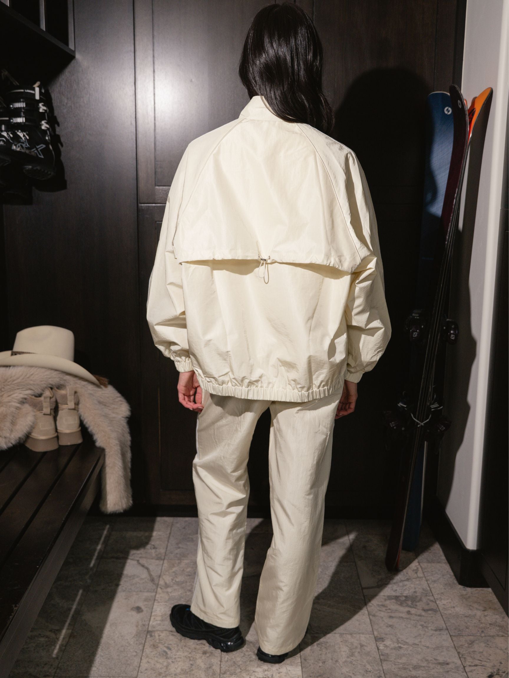 Sport Stripe Nylon Pants - Buttercream