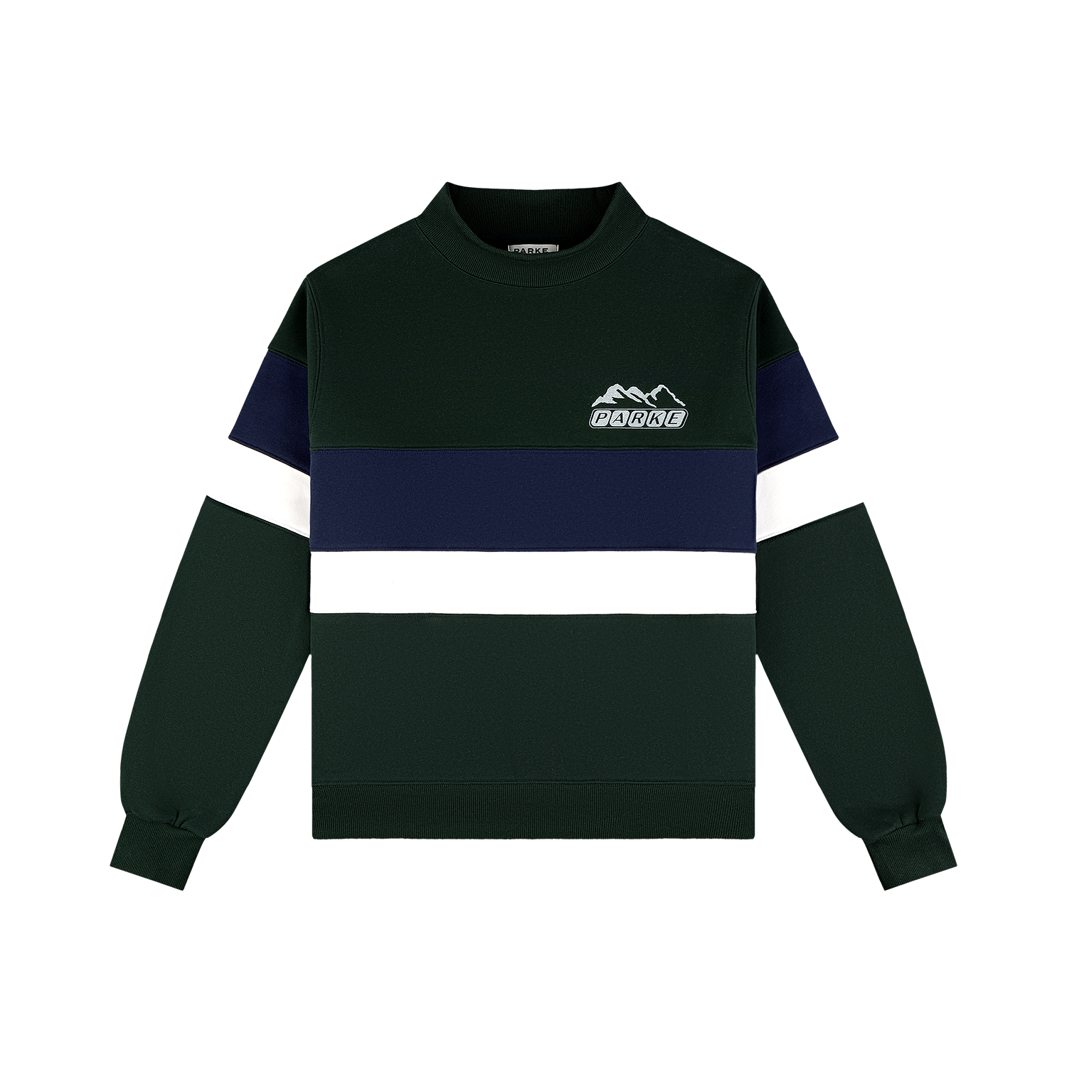 Vintage Stripe Mockneck - Forest