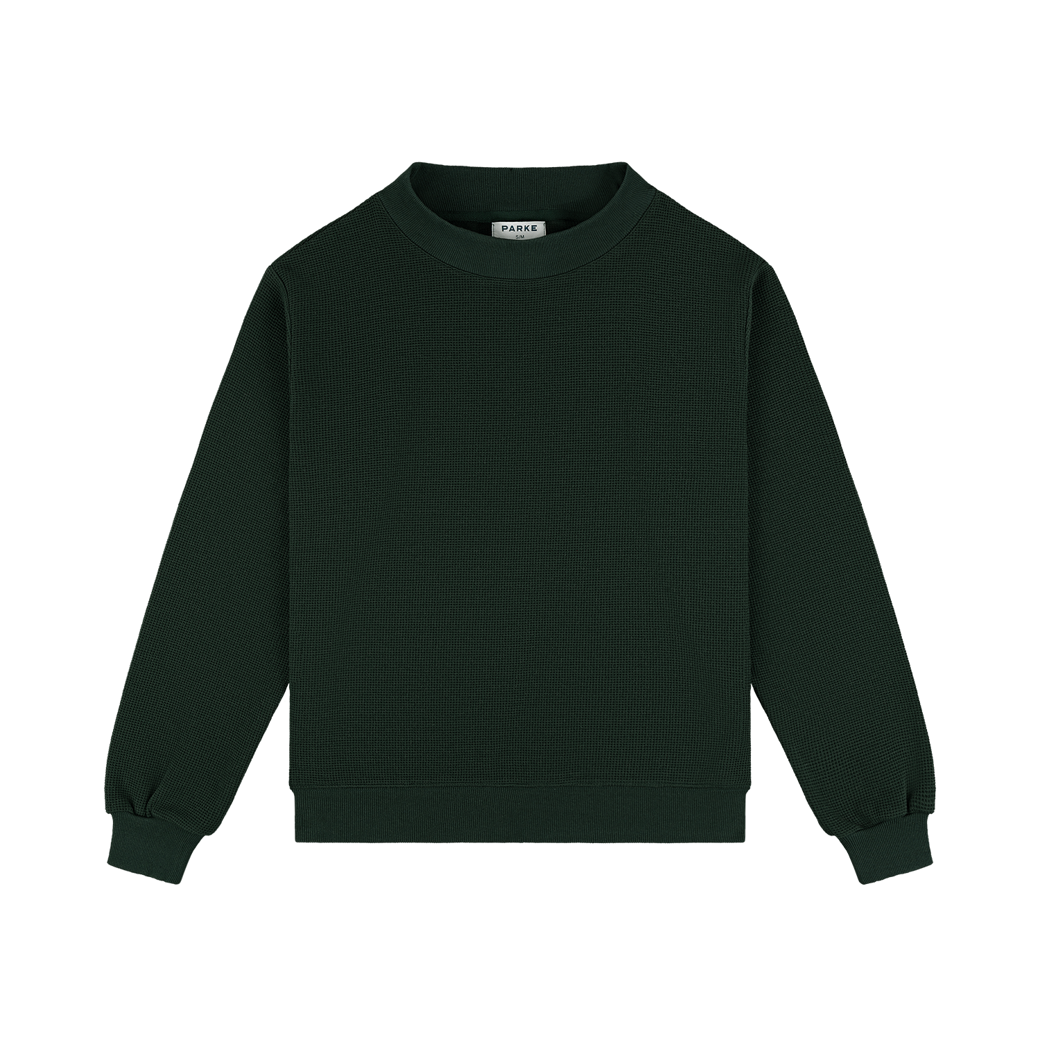 Waffle Mockneck Pullover - Forest